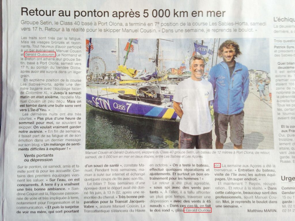 Retour au ponton après 5000km en mer